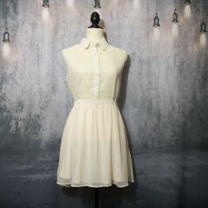 Cream INA Sleeveless Chiffon Sundress Size Small